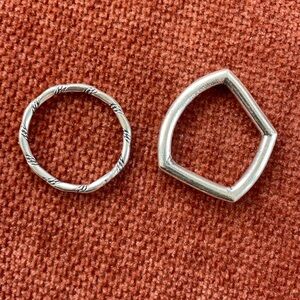 925 Sterling Silver Geometric and Twisted Rings